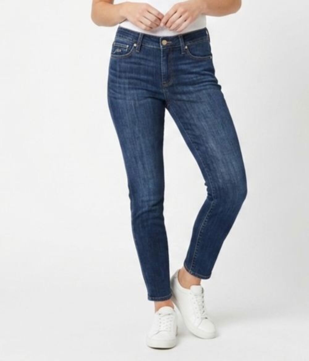 Joe's Jeans The Icon Mid Rise Skinny Ankle 27 Dark Wash Stretch Denim EUC 28x27